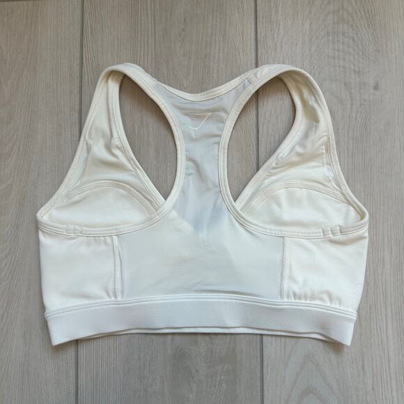 Gymshark Whitney Simmons twist front mesh racerback cream sports bra XS - Picture 3 of 4